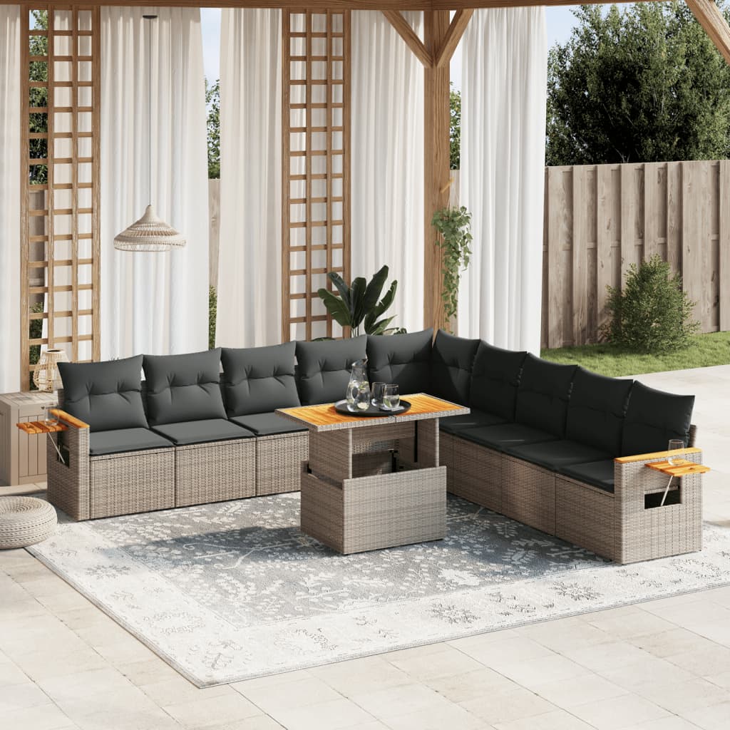 1 Tuinset Met Kussens Poly Rattan