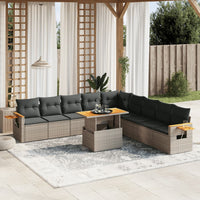 1 Tuinset Met Kussens Poly Rattan