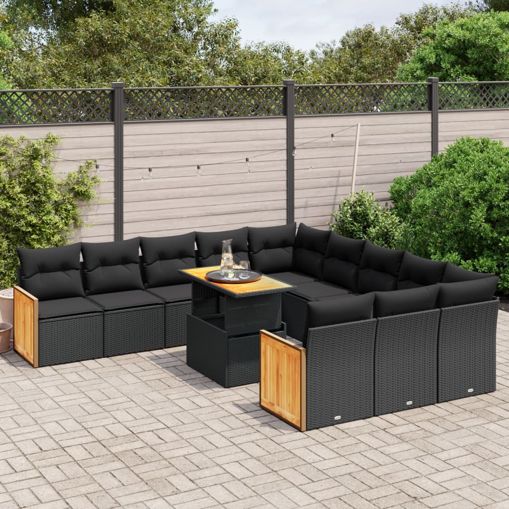 1 Tuinset Met Kussens Poly Rattan