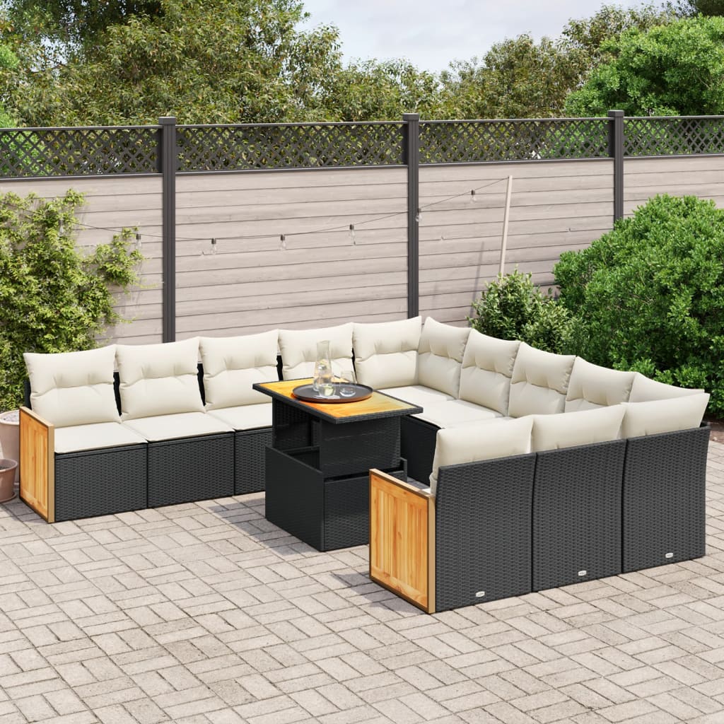 1 Tuinset Met Kussens Poly Rattan