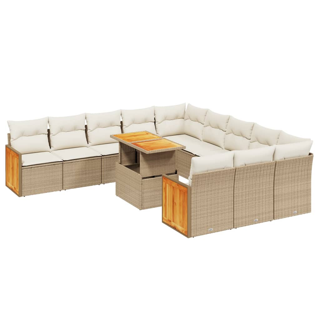 1 Tuinset Met Kussens Poly Rattan