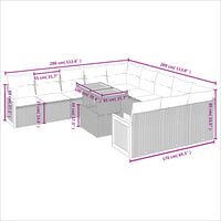 1 Tuinset Met Kussens Poly Rattan