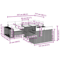 1 Tuinset Met Kussens Poly Rattan