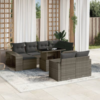 1 Tuinset Met Kussens Poly Rattan