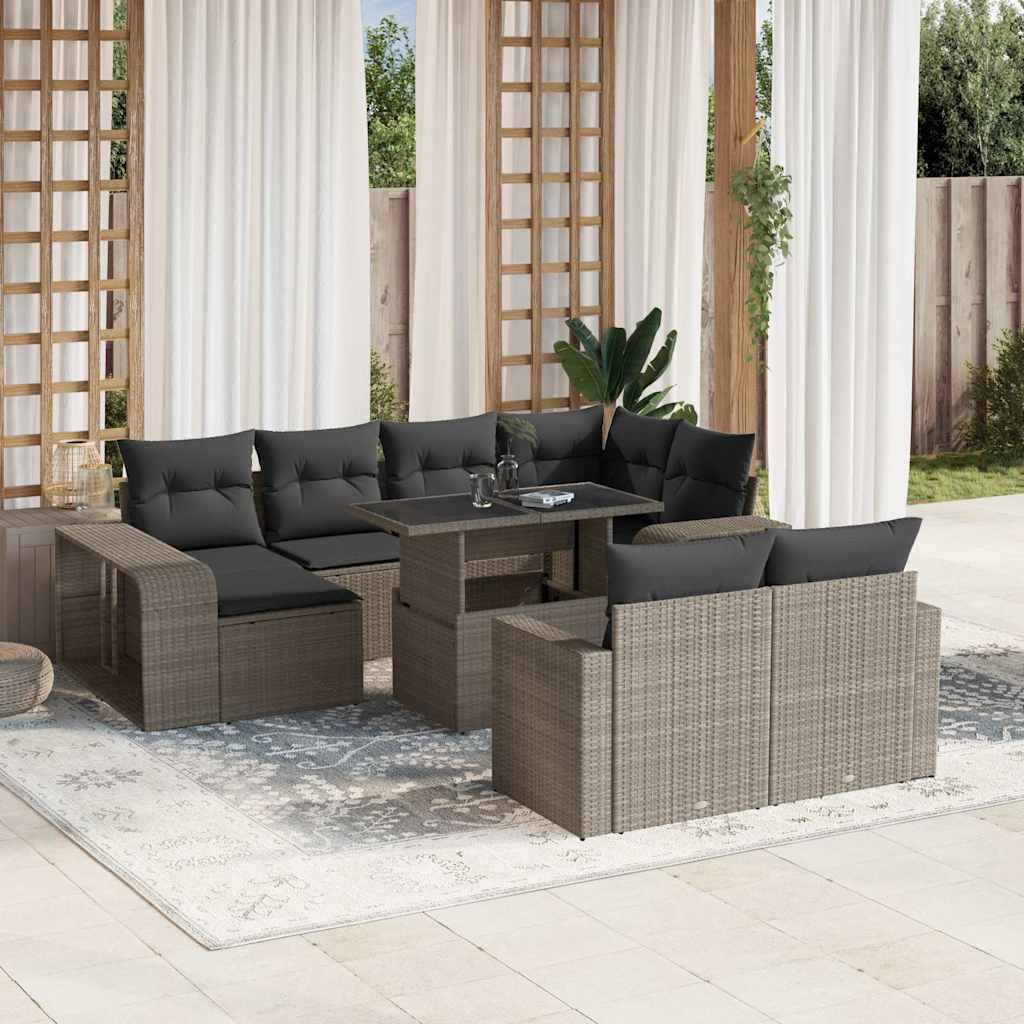 1 Tuinset Met Kussens Poly Rattan