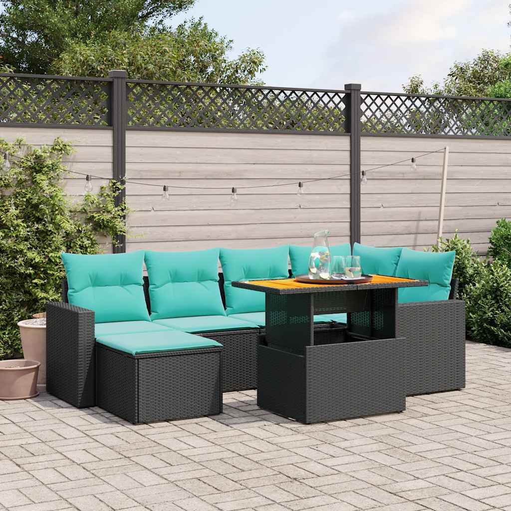 1 Tuinset Met Kussens Poly Rattan