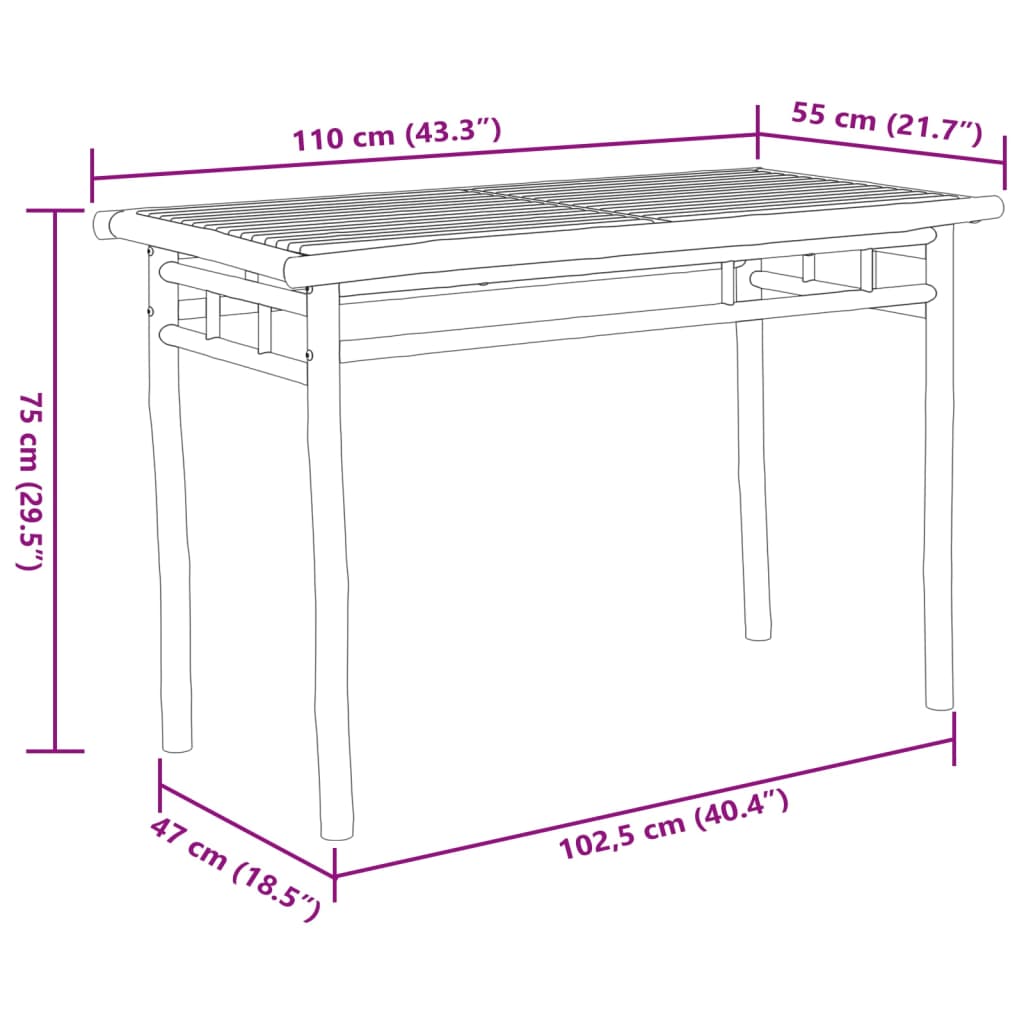 5-Delige Tuinset Bamboe Taupe