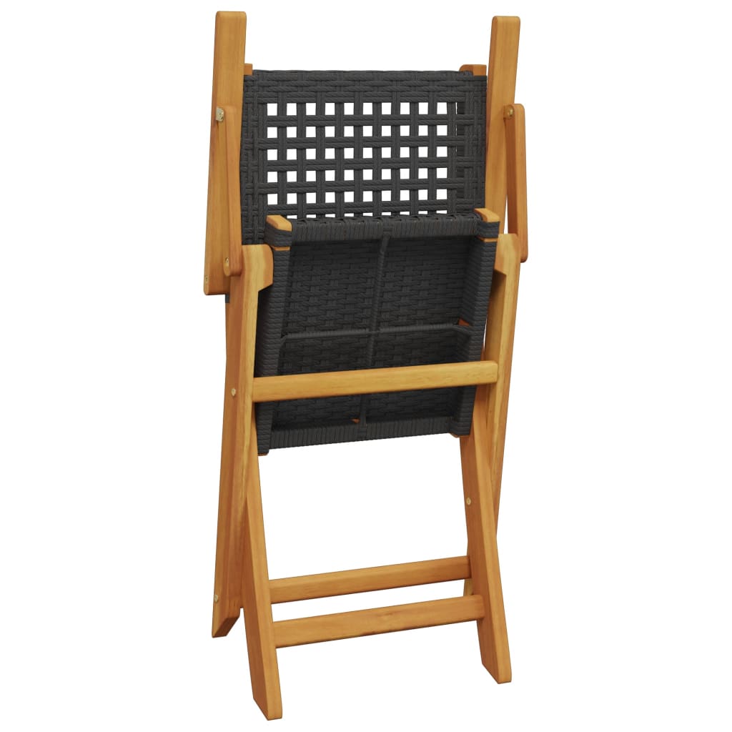 5-Delige Tuinset Poly Rattan En Massief Hout