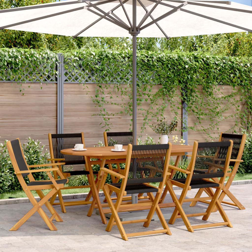 7-Delige Tuinset Polypropeen En Massief Hout