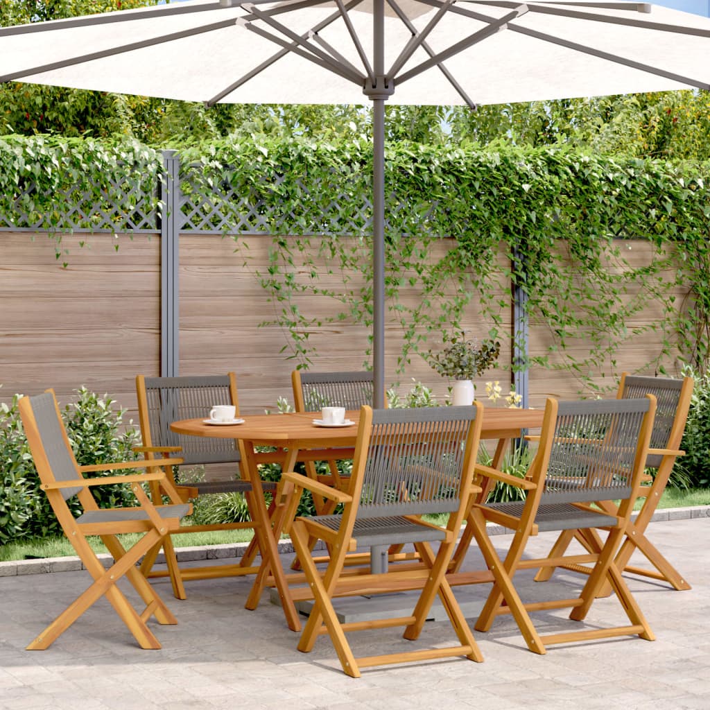 7-Delige Tuinset Polypropeen En Massief Hout