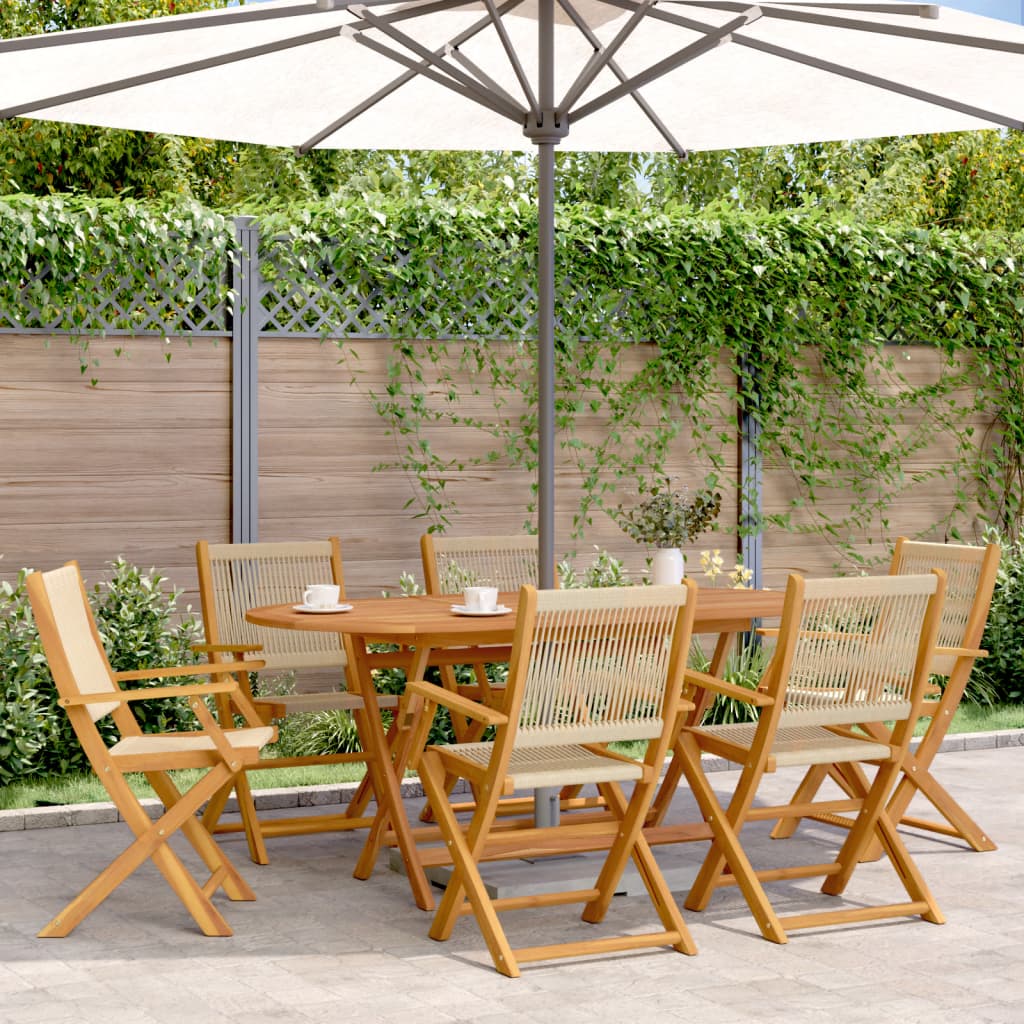 7-Delige Tuinset Polypropeen En Massief Hout