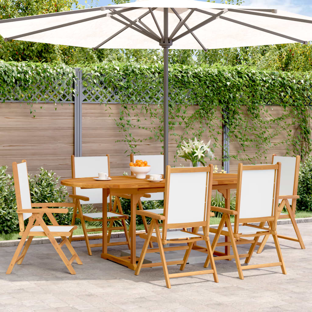 7-Delige Tuinset Massief Hout En Stof