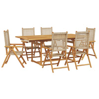 7-Delige Tuinset Poly Rattan En Massief Hout