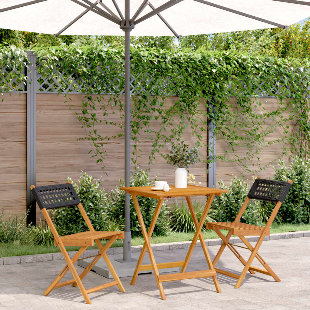 5-Delige Tuinset Poly Rattan En Massief Hout