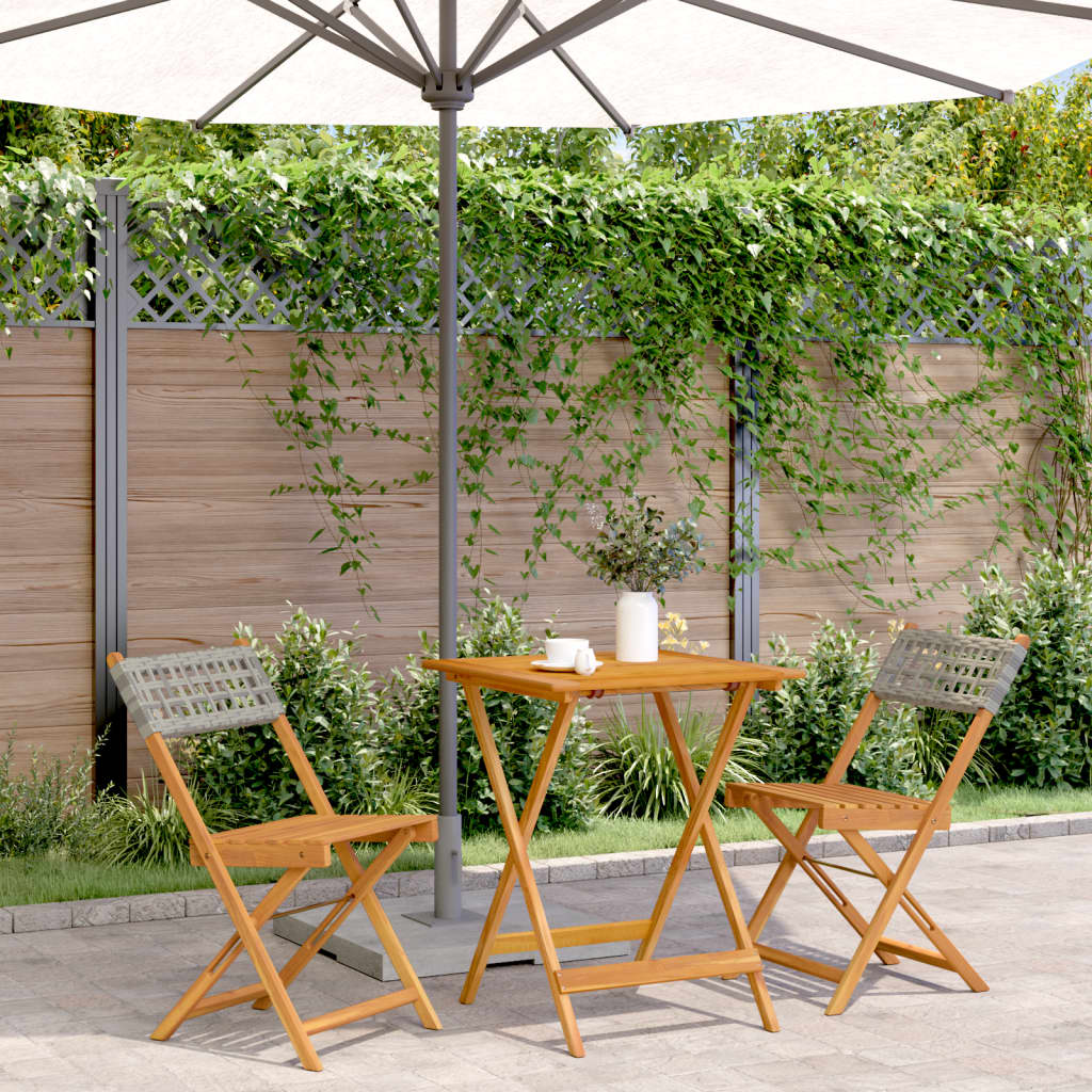 5-Delige Tuinset Poly Rattan En Massief Hout