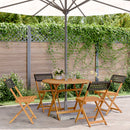 5-Delige Tuinset Poly Rattan En Massief Hout