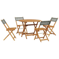 5-Delige Tuinset Poly Rattan En Massief Hout