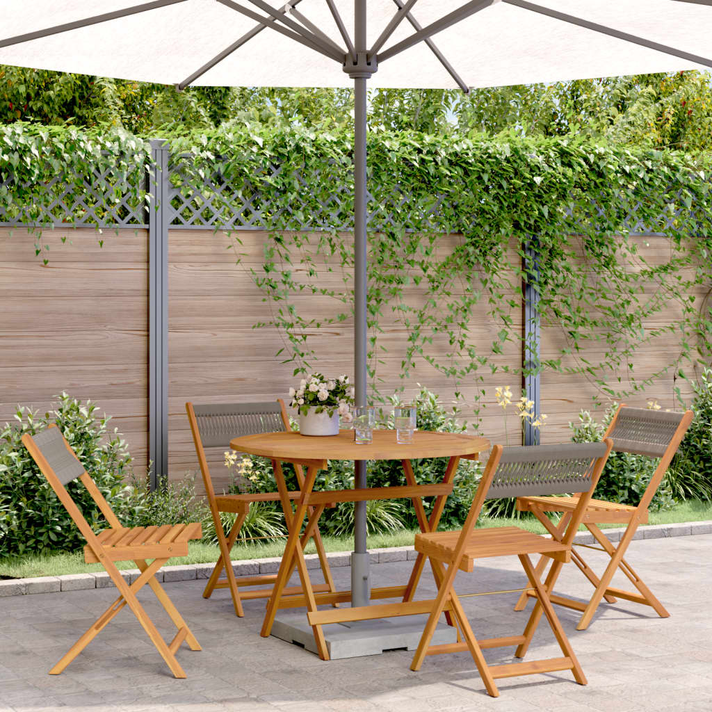 5-Delige Tuinset Polypropeen En Massief Hout