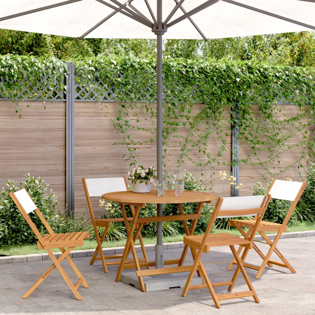 5-Delige Tuinset Massief Hout En Stof