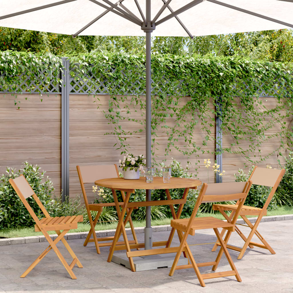 5-Delige Tuinset Massief Hout En Stof