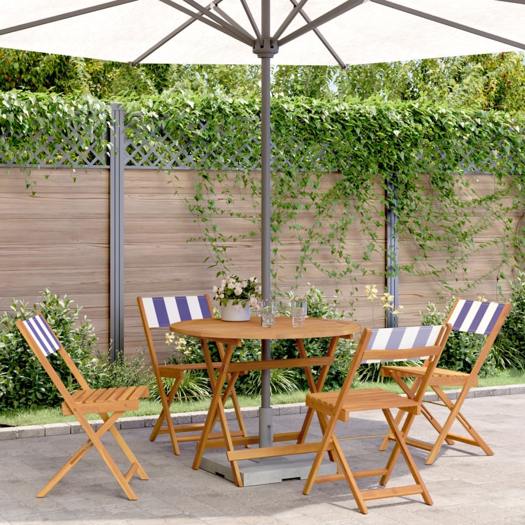 5-Delige Tuinset Massief Hout En Stof