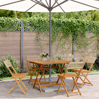 5-Delige Tuinset Poly Rattan En Massief Hout
