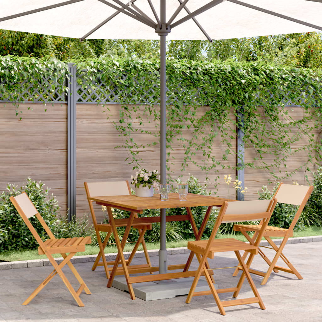 5-Delige Tuinset Massief Hout En Stof
