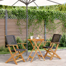 5-Delige Tuinset Poly Rattan En Massief Hout