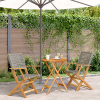 5-Delige Tuinset Poly Rattan En Massief Hout