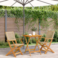 5-Delige Tuinset Poly Rattan En Massief Hout