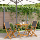 5-Delige Tuinset Massief Hout En Stof Kleurig