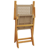 5-Delige Tuinset Poly Rattan En Massief Hout