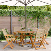 5-Delige Tuinset Poly Rattan En Massief Hout