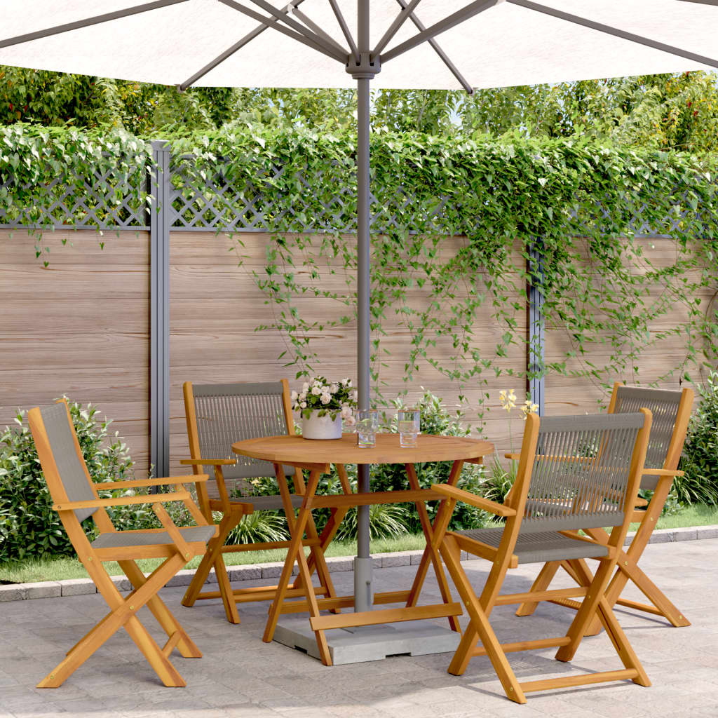 5-Delige Tuinset Polypropeen En Massief Hout