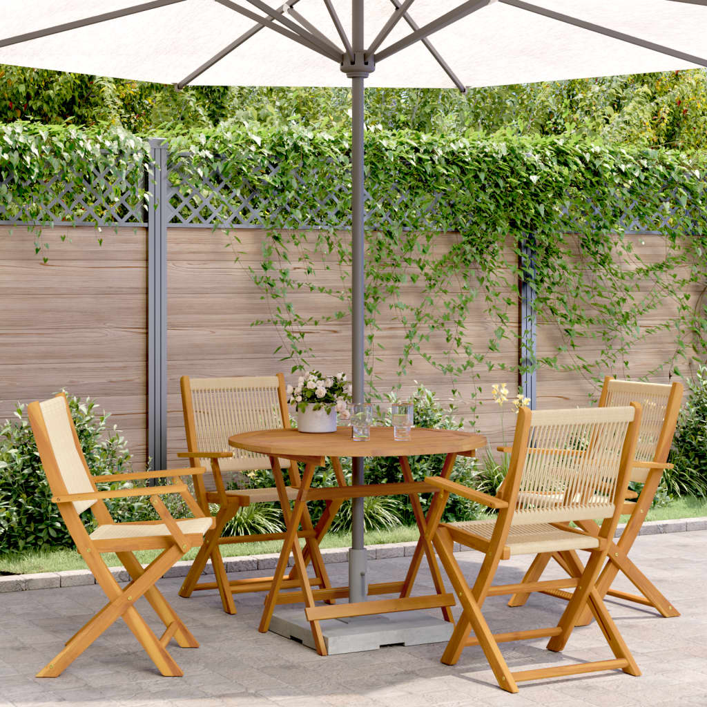 5-Delige Tuinset Polypropeen En Massief Hout