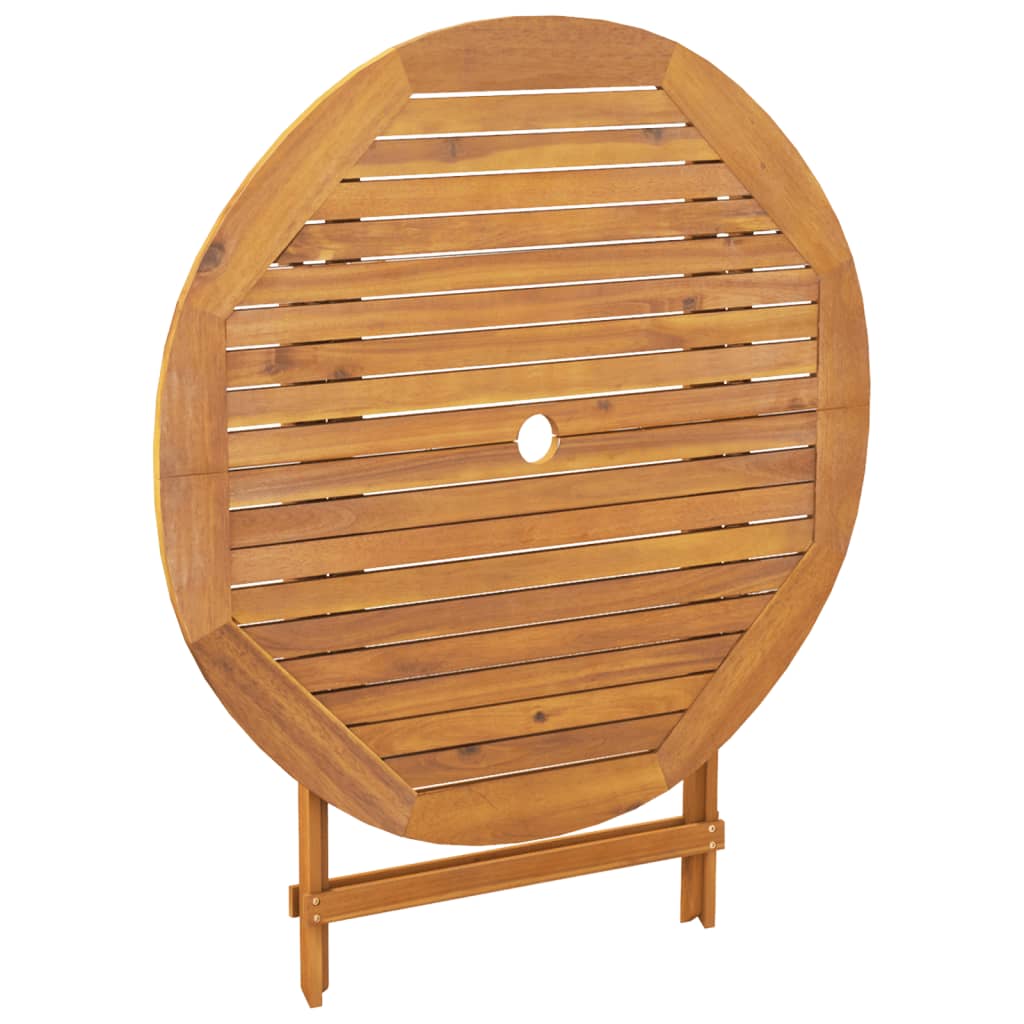 5-Delige Tuinset Massief Hout En Stof Kleurig