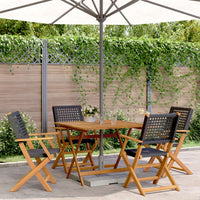 5-Delige Tuinset Poly Rattan En Massief Hout
