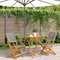 5-Delige Tuinset Poly Rattan En Massief Hout