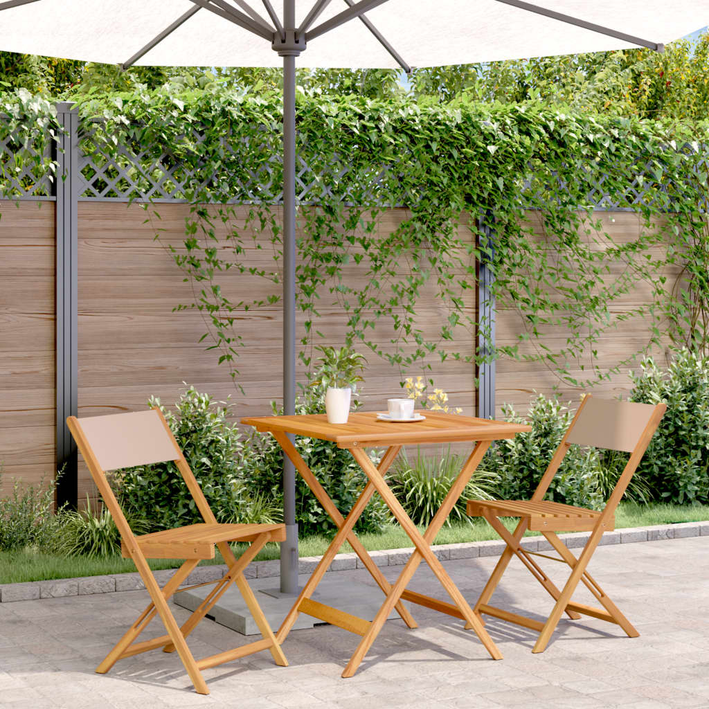 5-Delige Tuinset Massief Hout En Stof