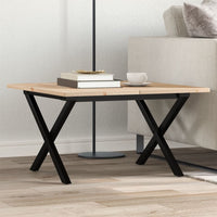 Eettafel 60X60X75,5 Cm Massief Grenenhout En Staal