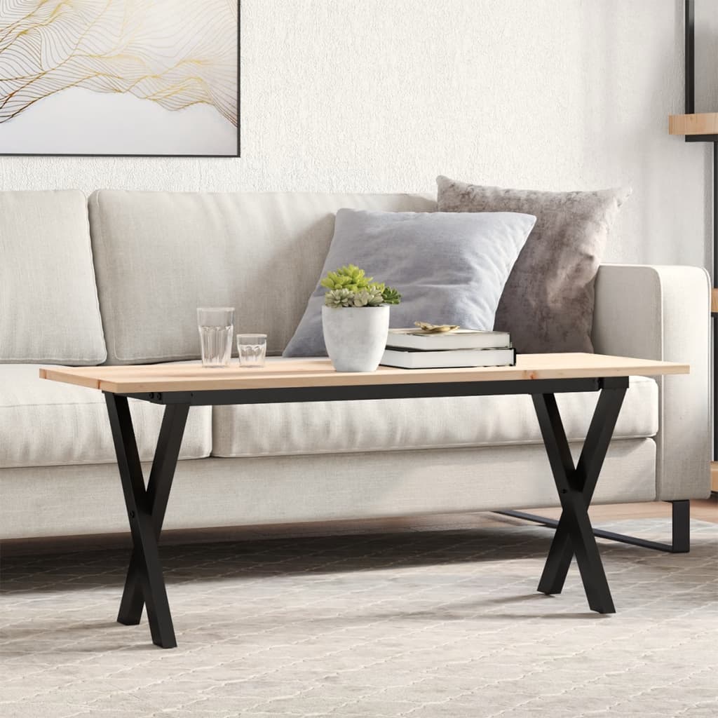 Eettafel 60X60X75,5 Cm Massief Grenenhout En Staal