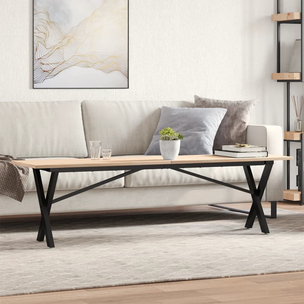 Eettafel 60X60X75,5 Cm Massief Grenenhout En Staal