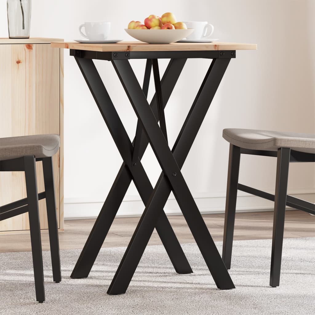 Eettafel 60X60X75,5 Cm Massief Grenenhout En Staal