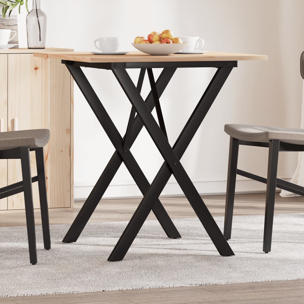 Eettafel 60X60X75,5 Cm Massief Grenenhout En Staal