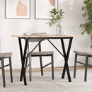 Eettafel 60X60X75,5 Cm Massief Grenenhout En Staal