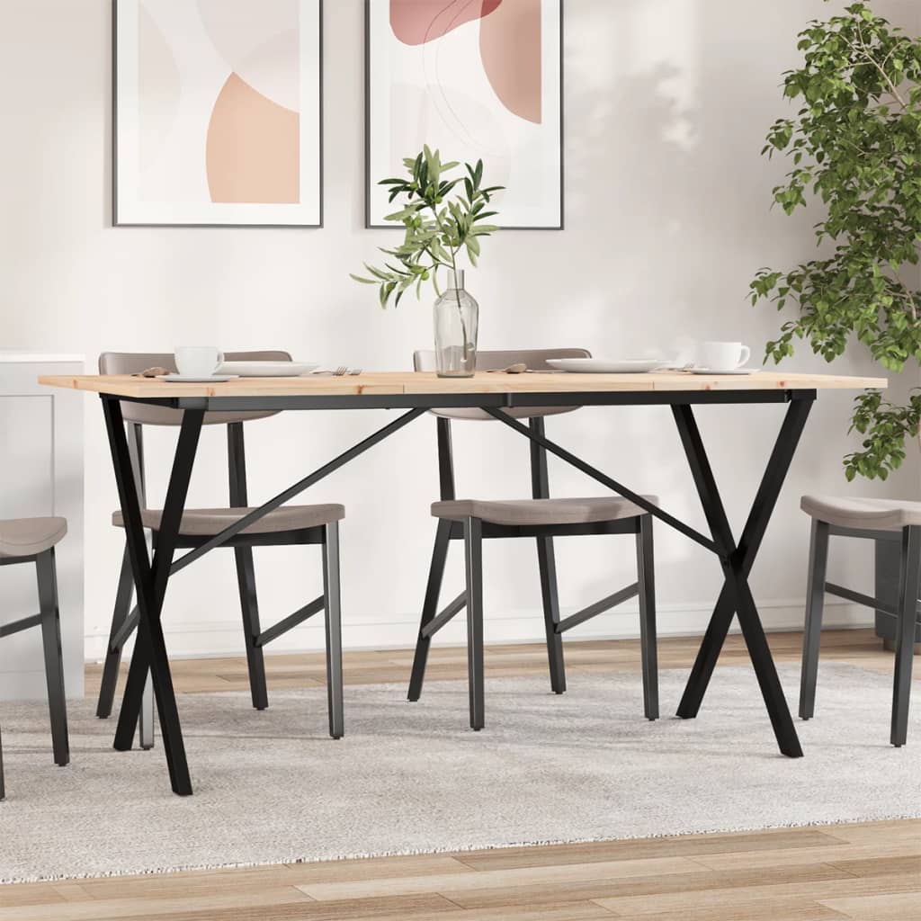 Eettafel 60X60X75,5 Cm Massief Grenenhout En Staal