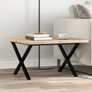 Eettafel 60X60X75,5 Cm Massief Grenenhout En Staal