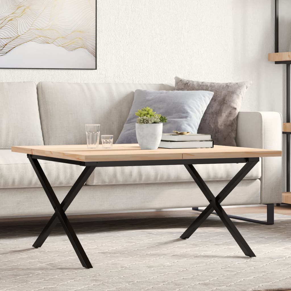 Eettafel 60X60X75,5 Cm Massief Grenenhout En Staal