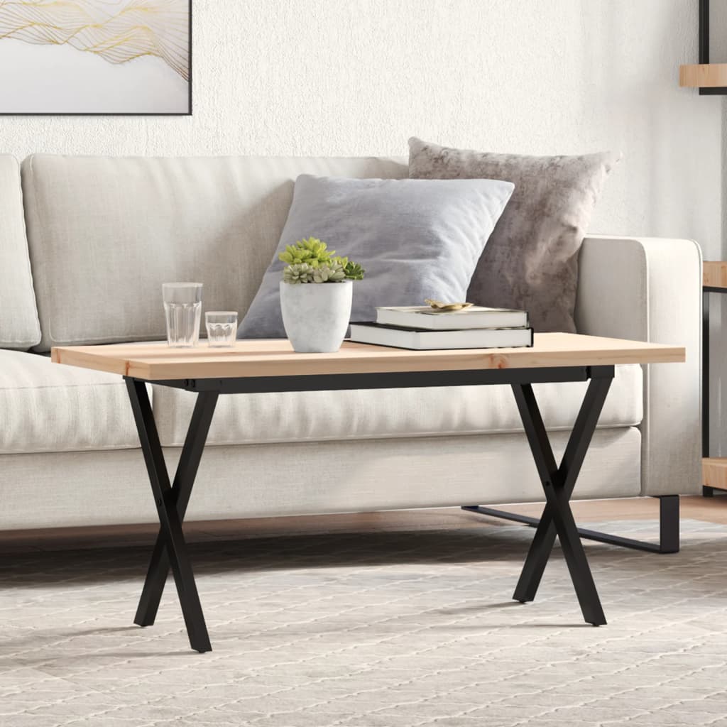 Eettafel 60X60X75,5 Cm Massief Grenenhout En Staal