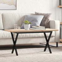 Eettafel 60X60X75,5 Cm Massief Grenenhout En Staal